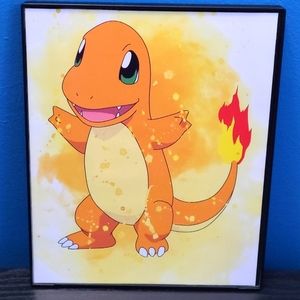 Pokemon Charmander Framed Canvas Wall Art